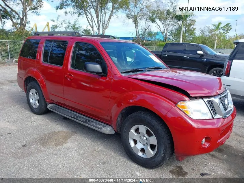 2010 Nissan Pathfinder S Fe+ VIN: 5N1AR1NN6AC617189 Lot: 40873448