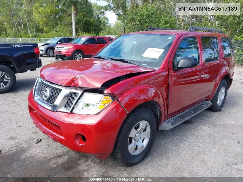 2010 Nissan Pathfinder S Fe+ VIN: 5N1AR1NN6AC617189 Lot: 40873448