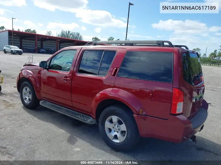 2010 Nissan Pathfinder S Fe+ VIN: 5N1AR1NN6AC617189 Lot: 40873448