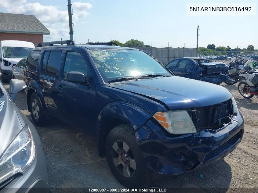 2011 Nissan Pathfinder Silver/Sv VIN: 5N1AR1NB3BC616492 Lot: 12086907