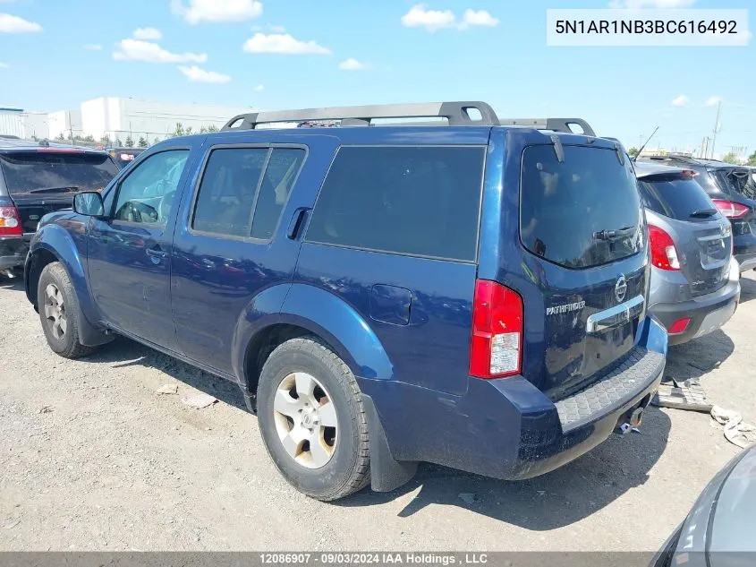 2011 Nissan Pathfinder Silver/Sv VIN: 5N1AR1NB3BC616492 Lot: 12086907