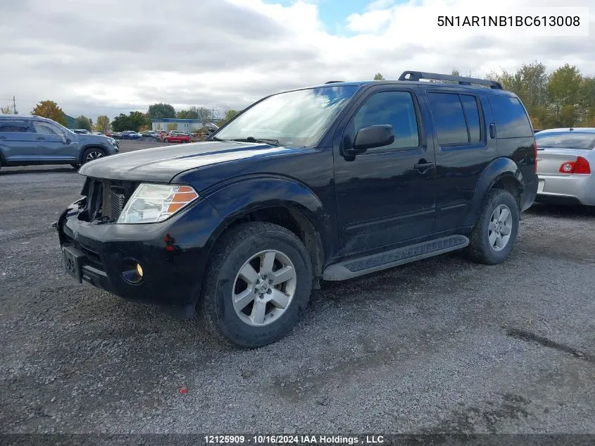 2011 Nissan Pathfinder Sv VIN: 5N1AR1NB1BC613008 Lot: 12125909