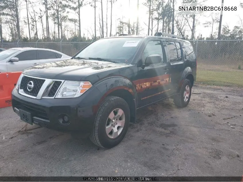 2011 Nissan Pathfinder Silver/Sv VIN: 5N1AR1NB2BC618668 Lot: 12126085