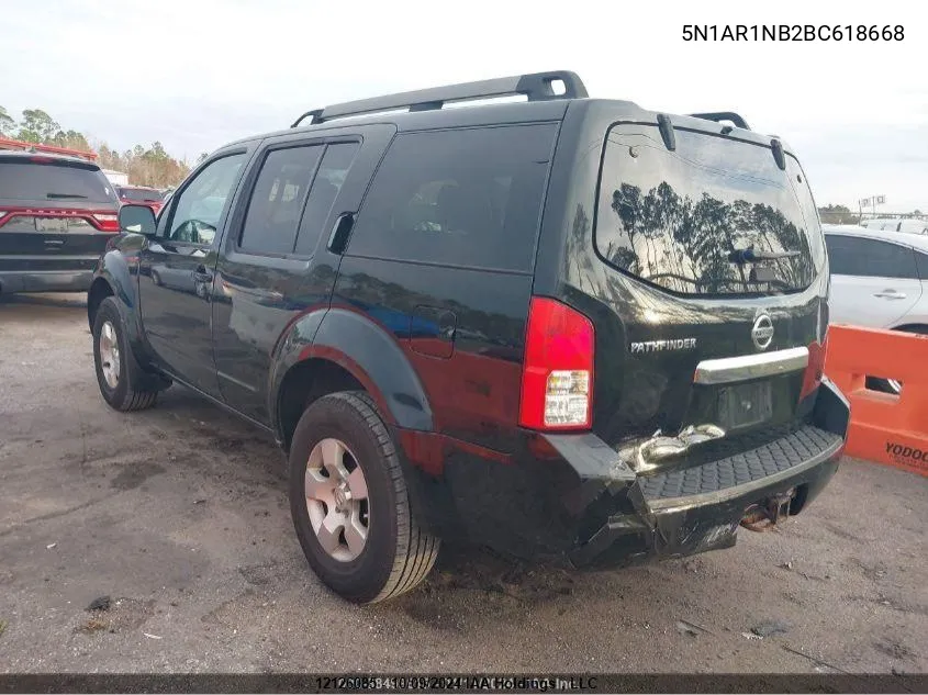 5N1AR1NB2BC618668 2011 Nissan Pathfinder Silver/Sv