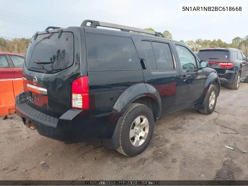 2011 Nissan Pathfinder Silver/Sv VIN: 5N1AR1NB2BC618668 Lot: 12126085