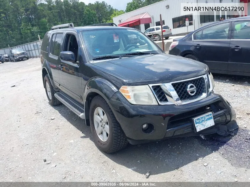 2011 Nissan Pathfinder Sv VIN: 5N1AR1NN4BC617290 Lot: 39563935