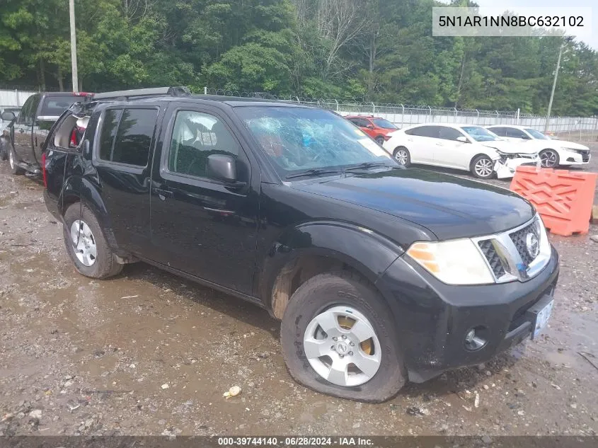 2011 Nissan Pathfinder S VIN: 5N1AR1NN8BC632102 Lot: 39744140