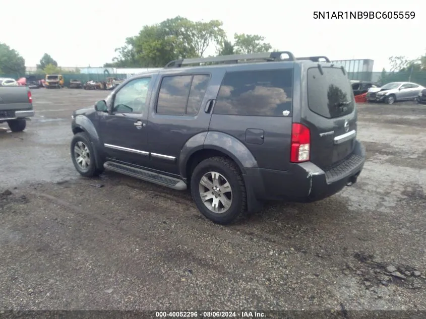 2011 Nissan Pathfinder Silver VIN: 5N1AR1NB9BC605559 Lot: 40052296