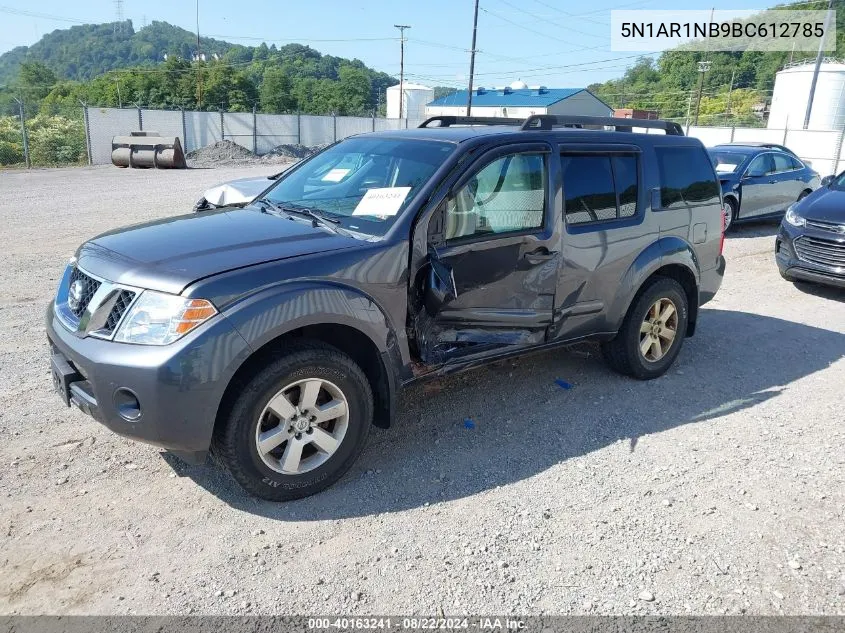 2011 Nissan Pathfinder Sv VIN: 5N1AR1NB9BC612785 Lot: 40163241