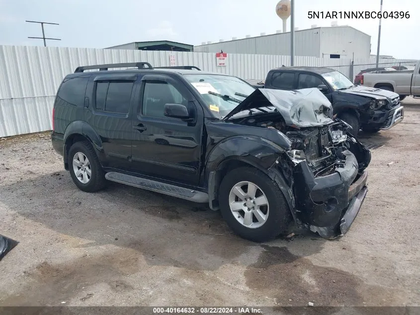 2011 Nissan Pathfinder Sv VIN: 5N1AR1NNXBC604396 Lot: 40164632