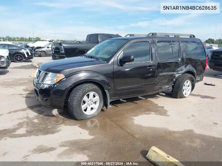 2011 Nissan Pathfinder Sv VIN: 5N1AR1NB4BC628635 Lot: 40217048