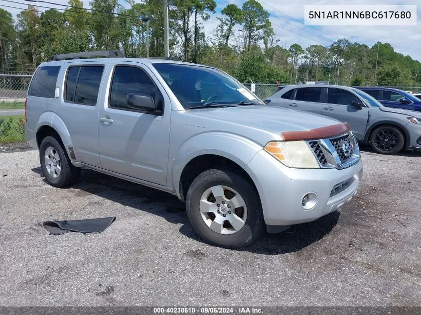 2011 Nissan Pathfinder S VIN: 5N1AR1NN6BC617680 Lot: 40238610