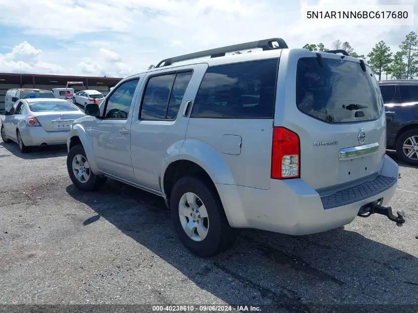 2011 Nissan Pathfinder S VIN: 5N1AR1NN6BC617680 Lot: 40238610