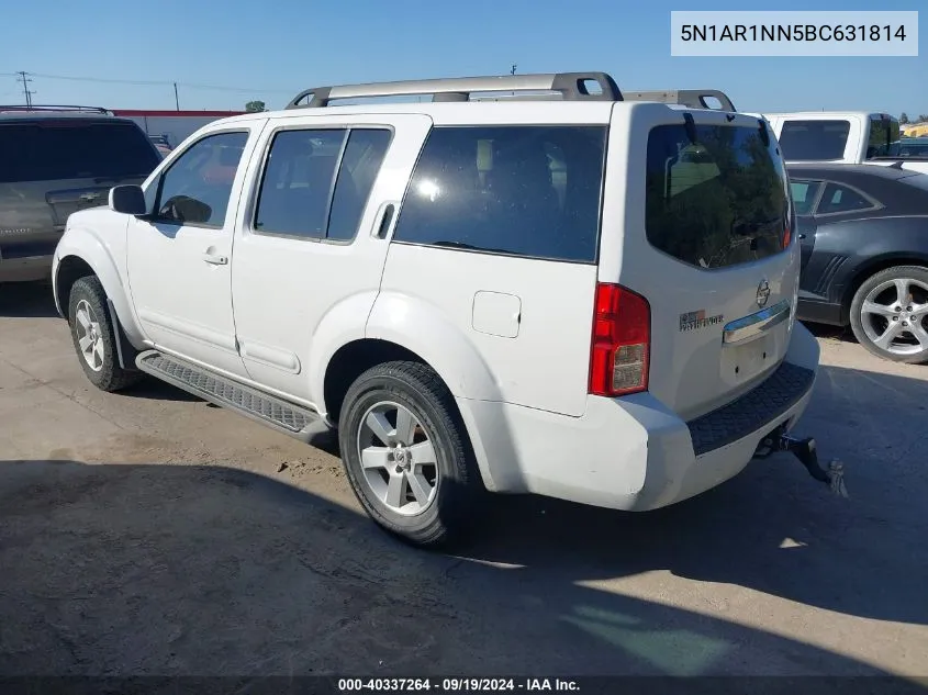 2011 Nissan Pathfinder Sv VIN: 5N1AR1NN5BC631814 Lot: 40337264