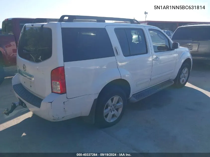 2011 Nissan Pathfinder Sv VIN: 5N1AR1NN5BC631814 Lot: 40337264