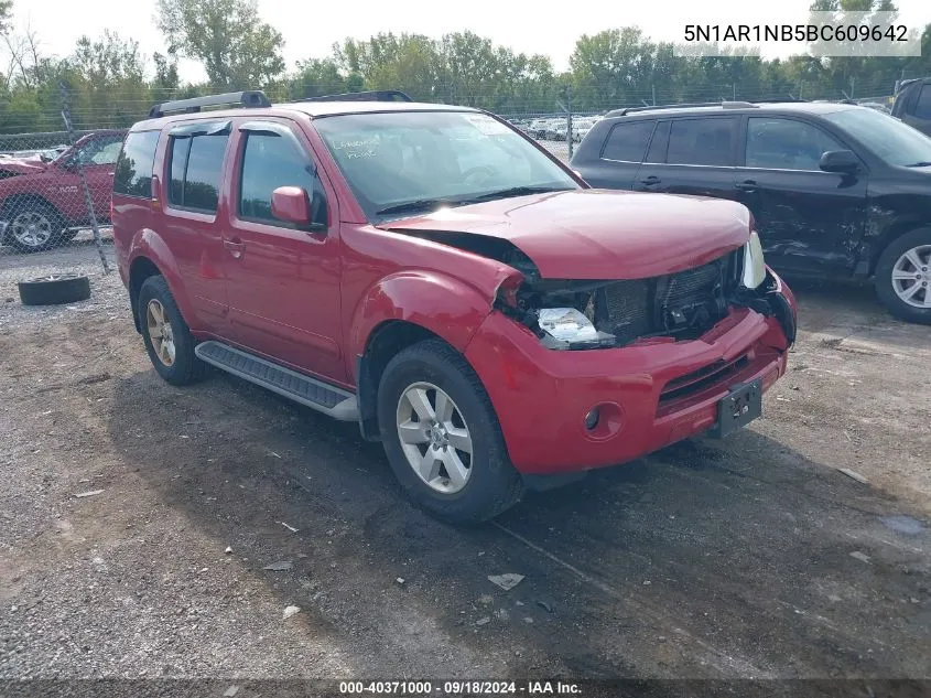 2011 Nissan Pathfinder S/Le/Se VIN: 5N1AR1NB5BC609642 Lot: 40371000