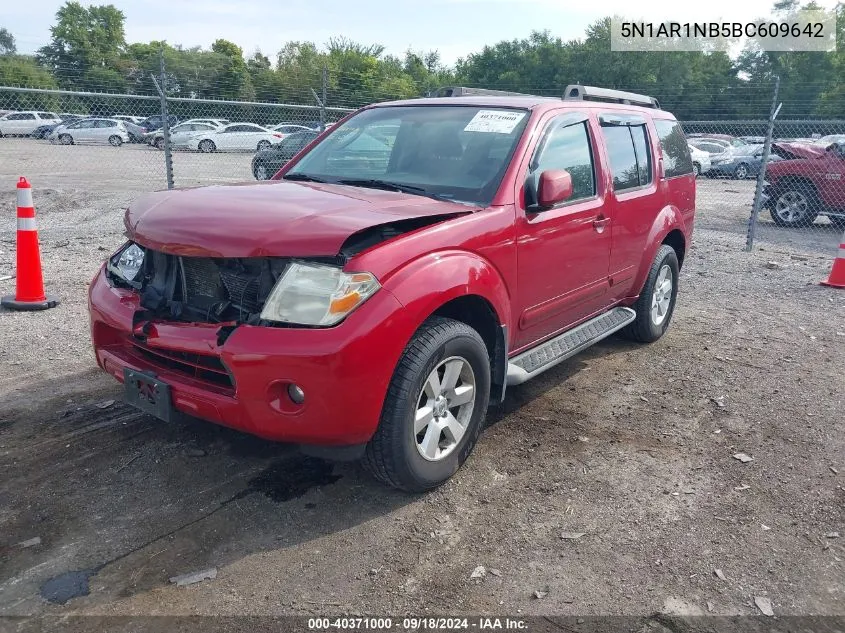 2011 Nissan Pathfinder S/Le/Se VIN: 5N1AR1NB5BC609642 Lot: 40371000