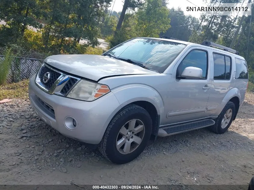 2011 Nissan Pathfinder Sv VIN: 5N1AR1NN9BC614112 Lot: 40432303