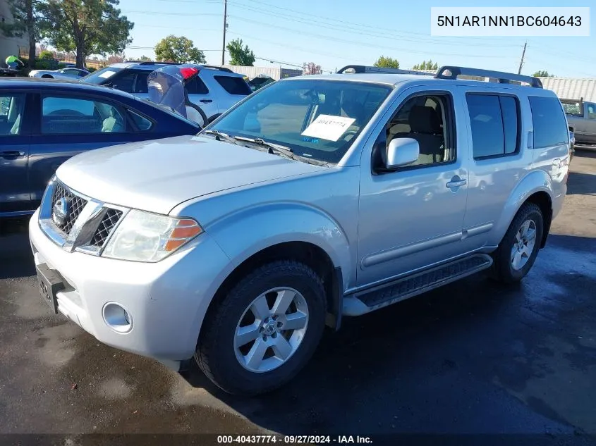 5N1AR1NN1BC604643 2011 Nissan Pathfinder Sv