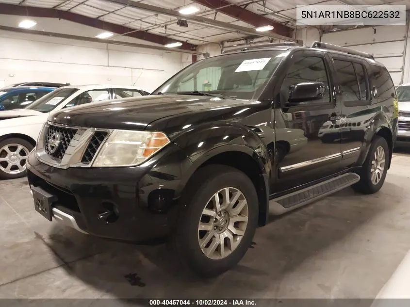 2011 Nissan Pathfinder Le VIN: 5N1AR1NB8BC622532 Lot: 40457044