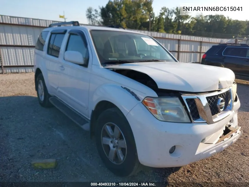 2011 Nissan Pathfinder Sv VIN: 5N1AR1NN6BC615041 Lot: 40493310