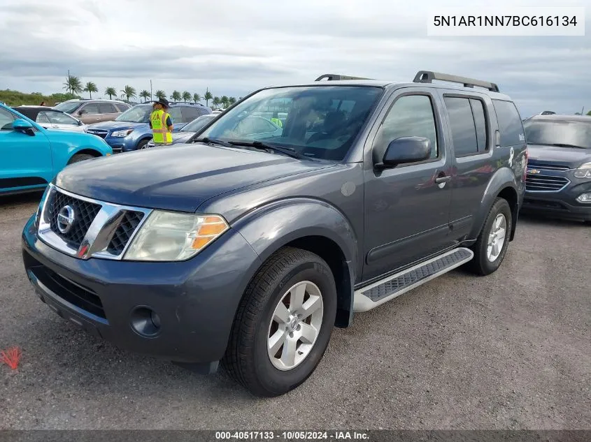 2011 Nissan Pathfinder S/Le/Se VIN: 5N1AR1NN7BC616134 Lot: 40517133