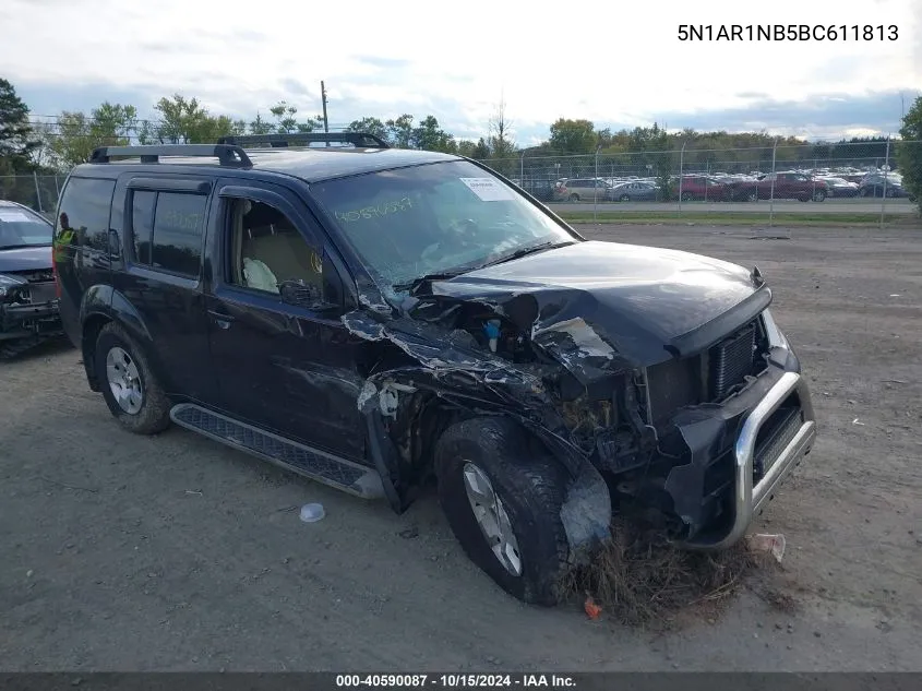 2011 Nissan Pathfinder S VIN: 5N1AR1NB5BC611813 Lot: 40590087