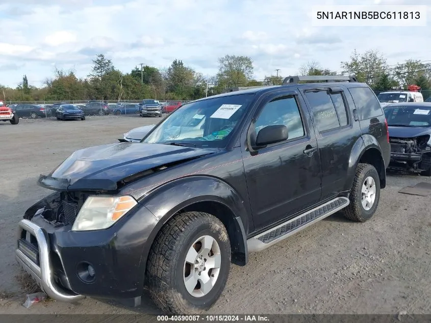 2011 Nissan Pathfinder S VIN: 5N1AR1NB5BC611813 Lot: 40590087