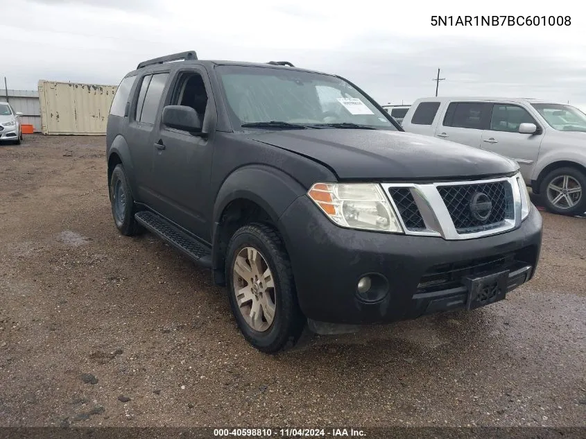 2011 Nissan Pathfinder Silver VIN: 5N1AR1NB7BC601008 Lot: 40598810