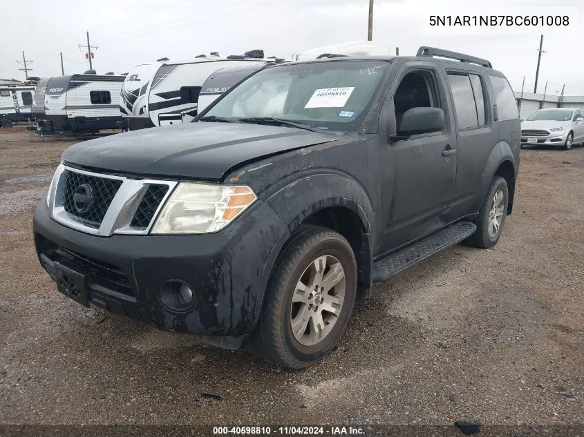 2011 Nissan Pathfinder Silver VIN: 5N1AR1NB7BC601008 Lot: 40598810