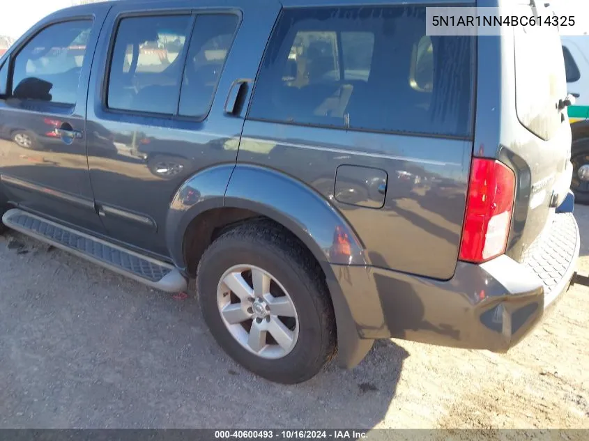 2011 Nissan Pathfinder Sv VIN: 5N1AR1NN4BC614325 Lot: 40600493