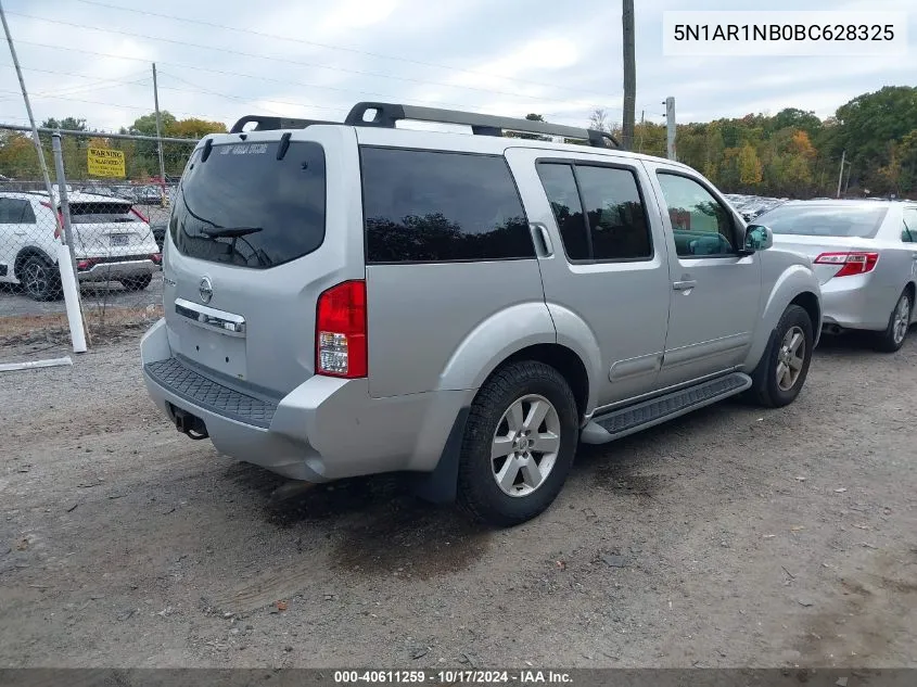 2011 Nissan Pathfinder Sv VIN: 5N1AR1NB0BC628325 Lot: 40611259