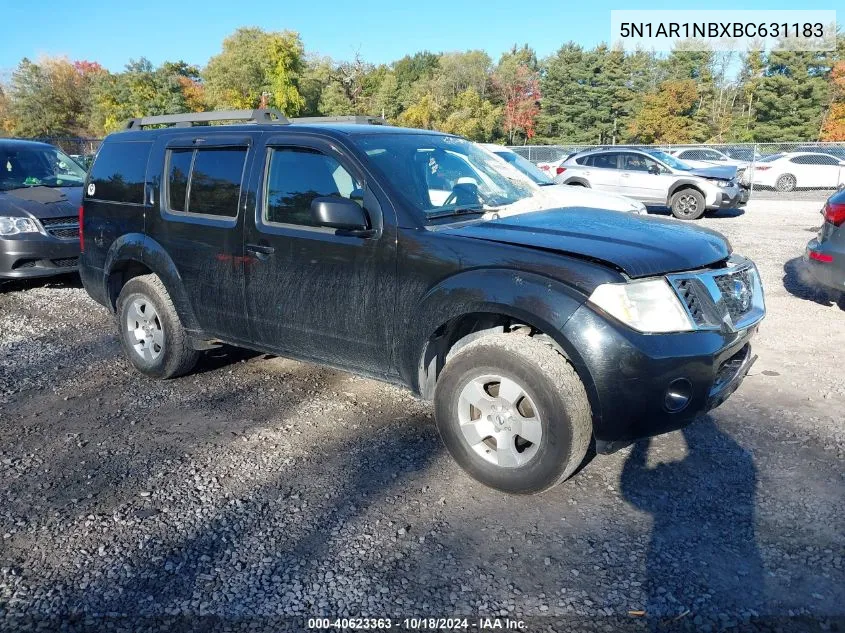 2011 Nissan Pathfinder S VIN: 5N1AR1NBXBC631183 Lot: 40623363