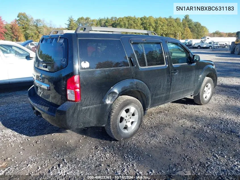 2011 Nissan Pathfinder S VIN: 5N1AR1NBXBC631183 Lot: 40623363