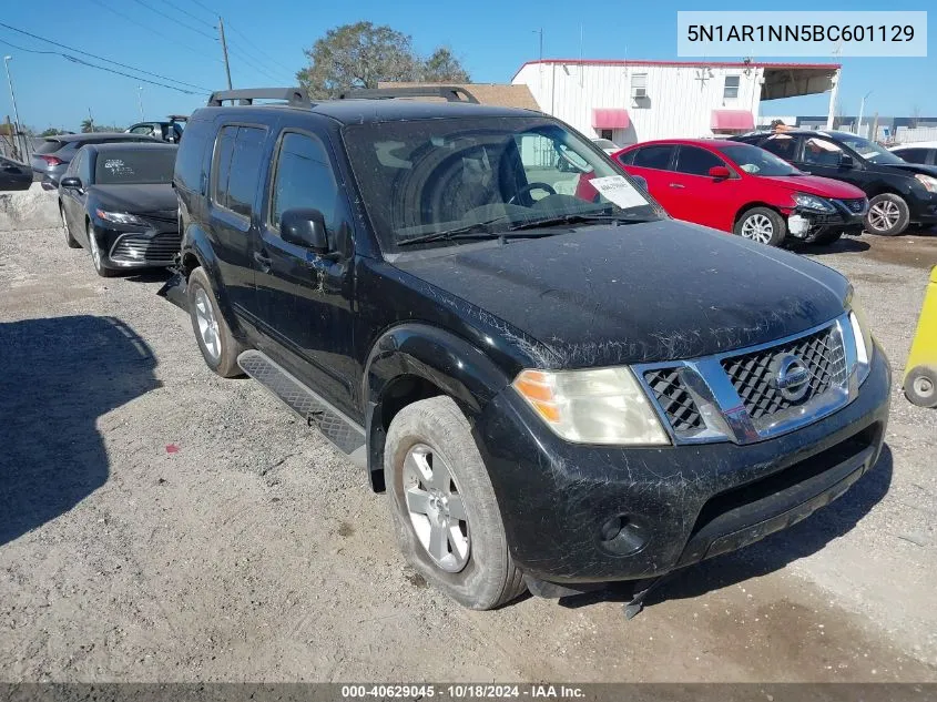 2011 Nissan Pathfinder Sv VIN: 5N1AR1NN5BC601129 Lot: 40629045