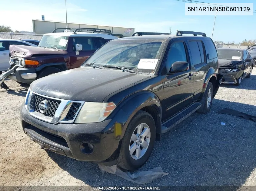 2011 Nissan Pathfinder Sv VIN: 5N1AR1NN5BC601129 Lot: 40629045