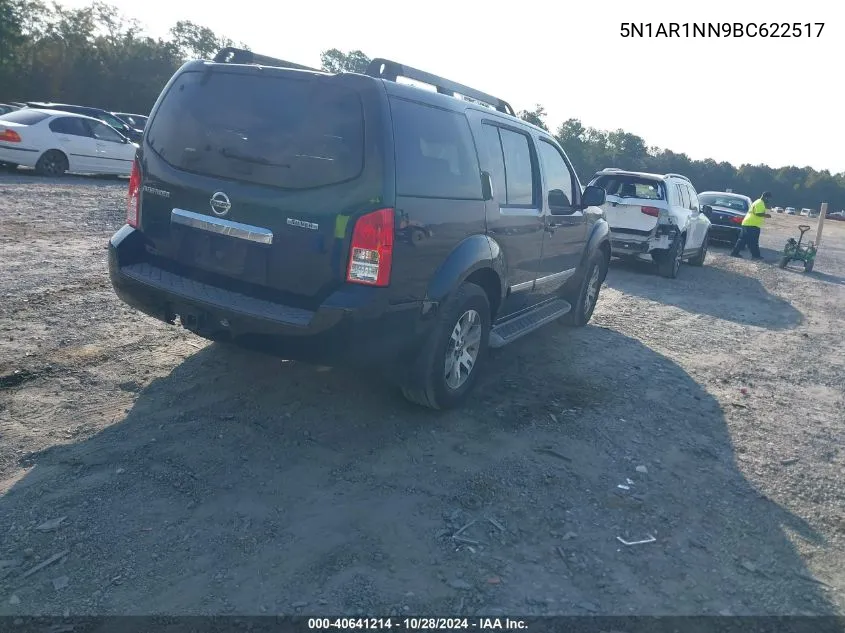 2011 Nissan Pathfinder Silver VIN: 5N1AR1NN9BC622517 Lot: 40641214