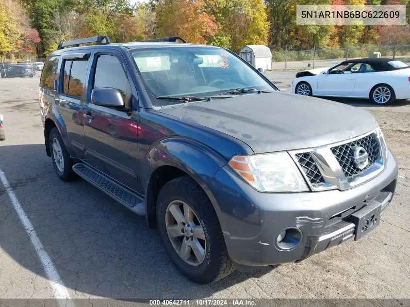 2011 Nissan Pathfinder Sv VIN: 5N1AR1NB6BC622609 Lot: 40642711