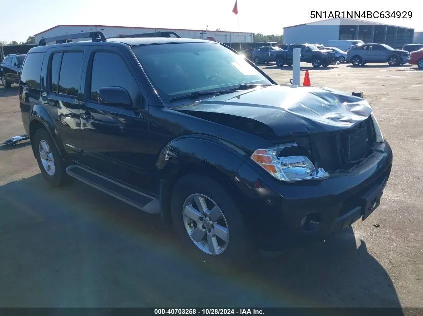 2011 Nissan Pathfinder Sv VIN: 5N1AR1NN4BC634929 Lot: 40703258