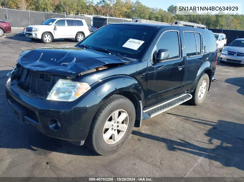 2011 Nissan Pathfinder Sv VIN: 5N1AR1NN4BC634929 Lot: 40703258