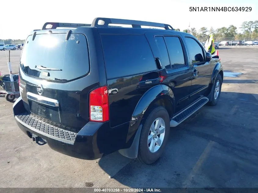 2011 Nissan Pathfinder Sv VIN: 5N1AR1NN4BC634929 Lot: 40703258