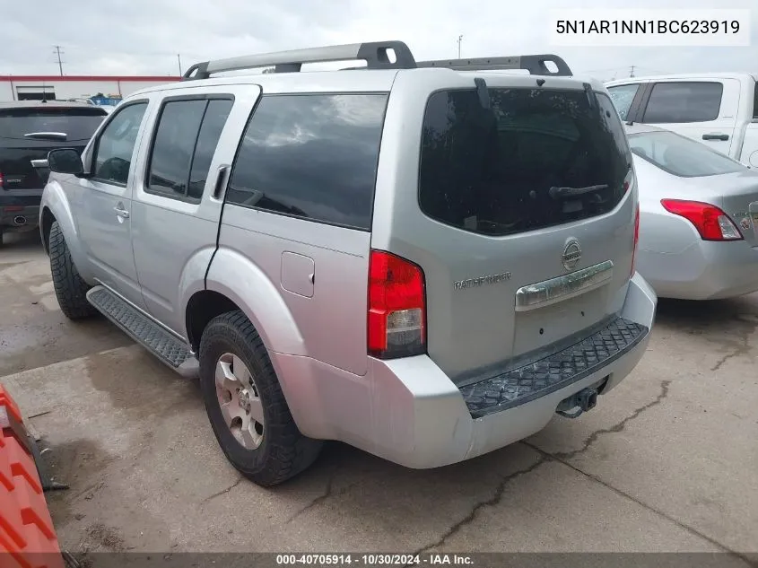 2011 Nissan Pathfinder S VIN: 5N1AR1NN1BC623919 Lot: 40705914