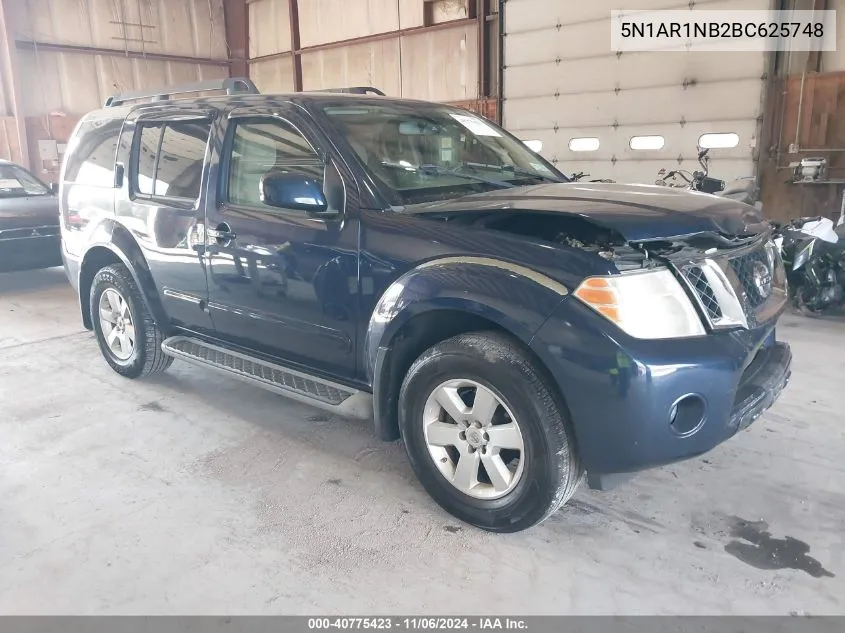 2011 Nissan Pathfinder Sv VIN: 5N1AR1NB2BC625748 Lot: 40775423