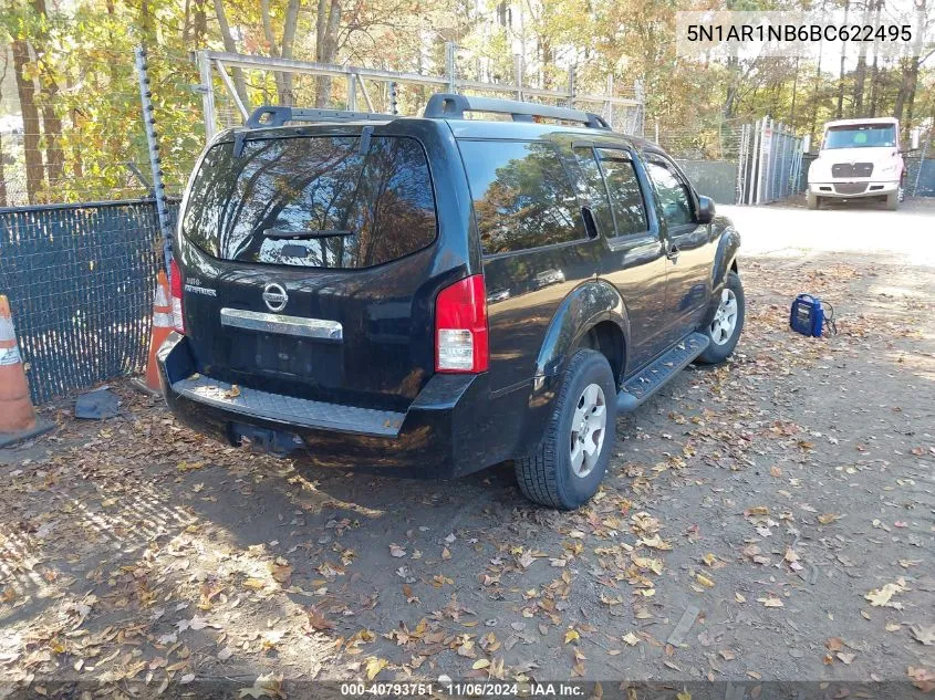 2011 Nissan Pathfinder S VIN: 5N1AR1NB6BC622495 Lot: 40793751