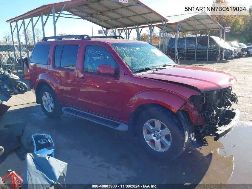 2011 Nissan Pathfinder Sv VIN: 5N1AR1NN7BC619034 Lot: 40803908