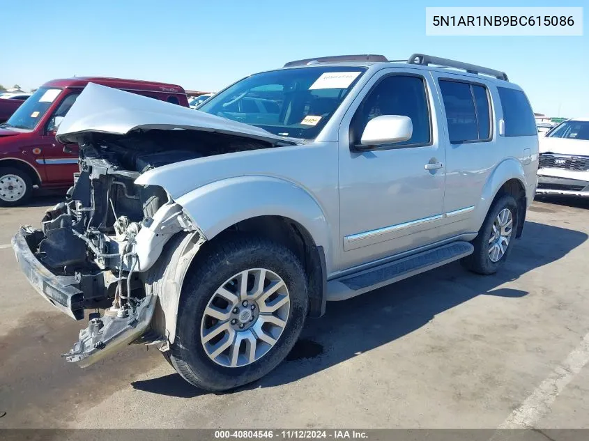 2011 Nissan Pathfinder Le VIN: 5N1AR1NB9BC615086 Lot: 40804546