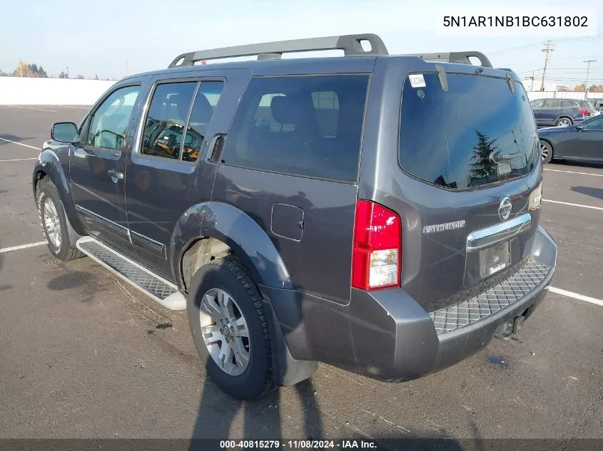 2011 Nissan Pathfinder Silver VIN: 5N1AR1NB1BC631802 Lot: 40815279