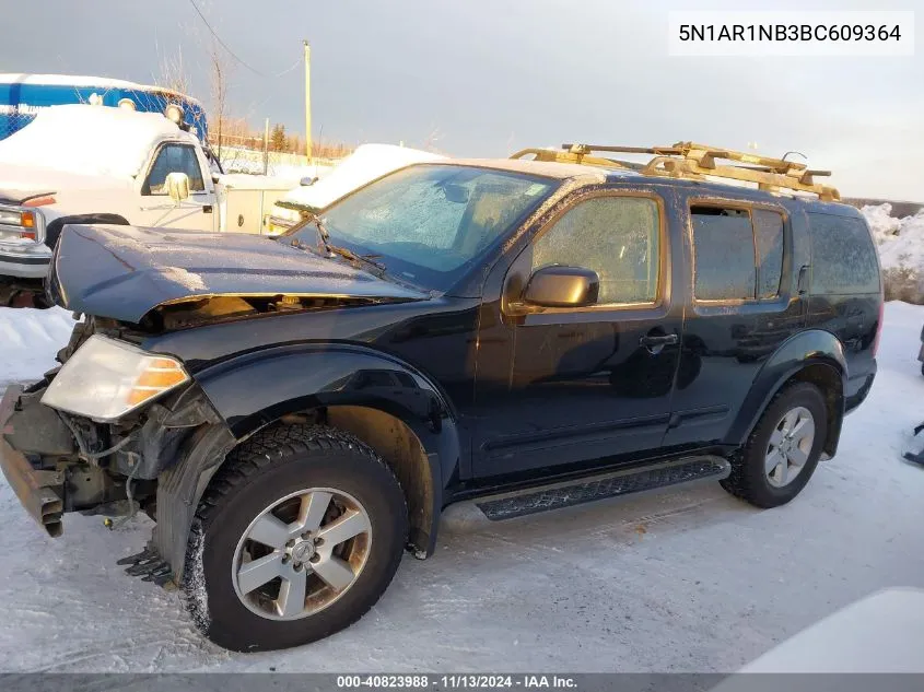 2011 Nissan Pathfinder Sv VIN: 5N1AR1NB3BC609364 Lot: 40823988