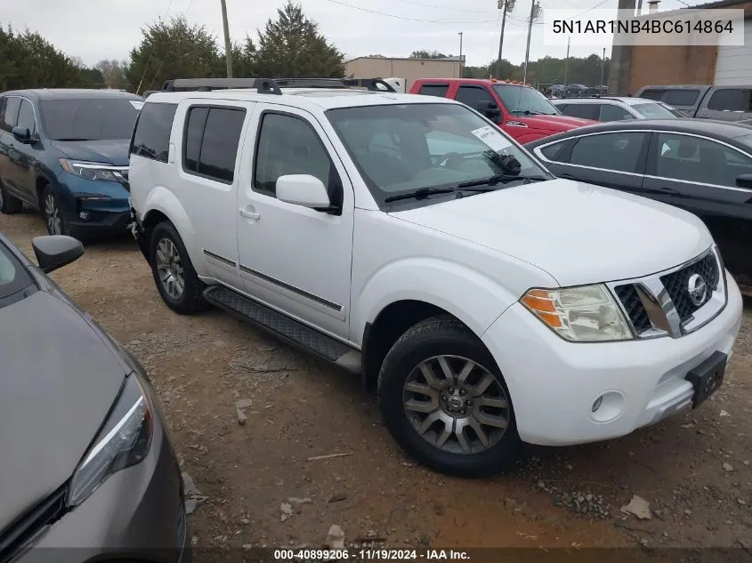 2011 Nissan Pathfinder Le VIN: 5N1AR1NB4BC614864 Lot: 40899206