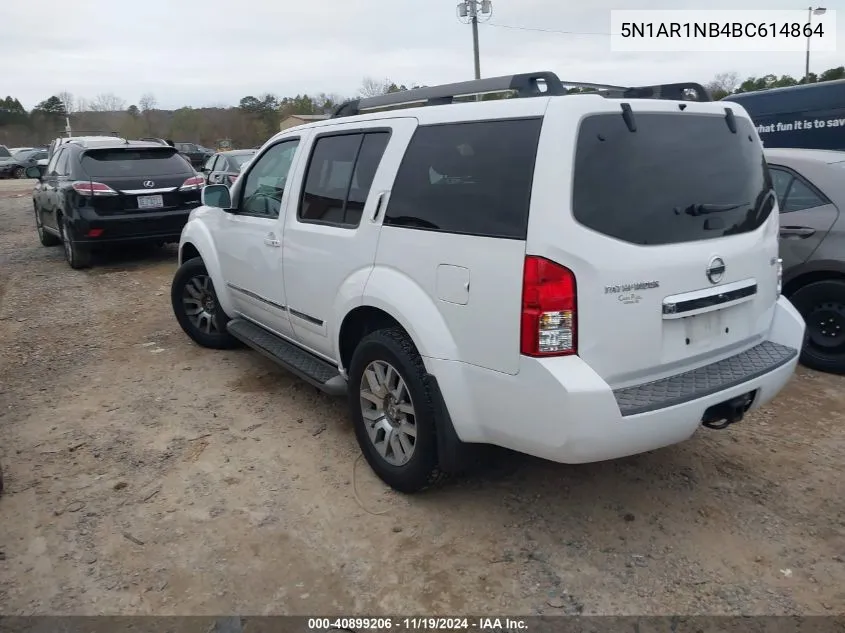 2011 Nissan Pathfinder Le VIN: 5N1AR1NB4BC614864 Lot: 40899206